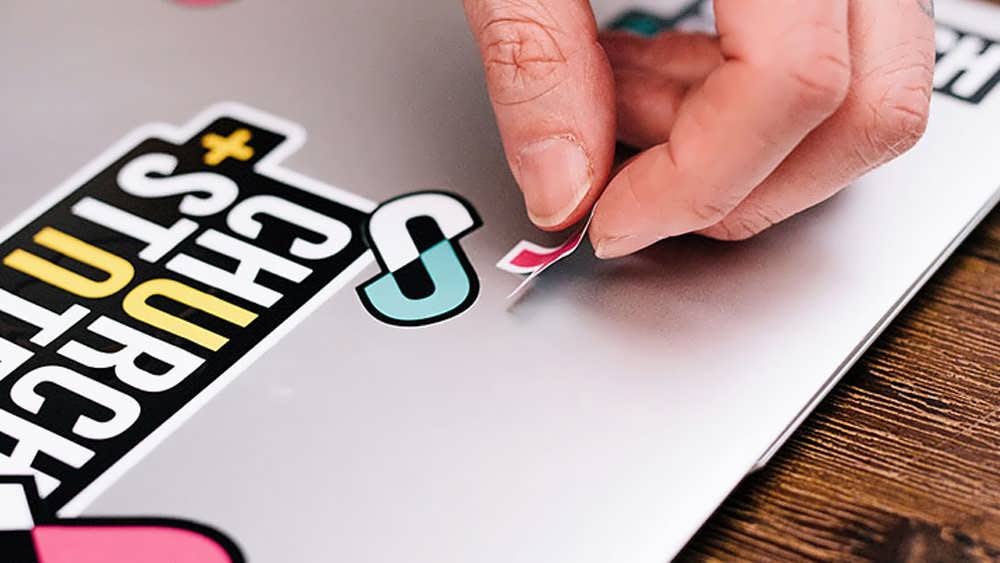 Clear stickers from laptops