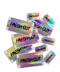 Permanent paper base iridescent silver label